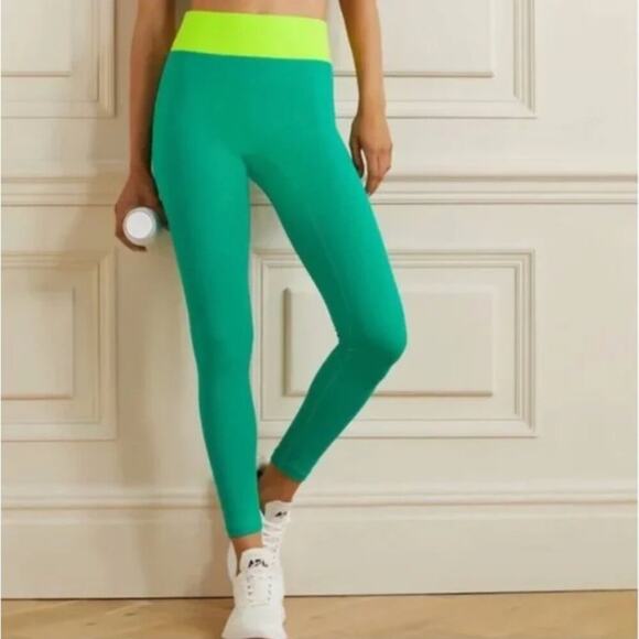 All Access Center Stage Green & Neon High Rise Leggings - Picture 1 of 4